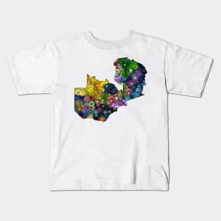 Spirograph Patterned Zambia Provinces Map Kids T-Shirt